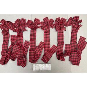 6 PACK Large Christmas Ribbon Bow Decration And Matched 6 Pack String lights